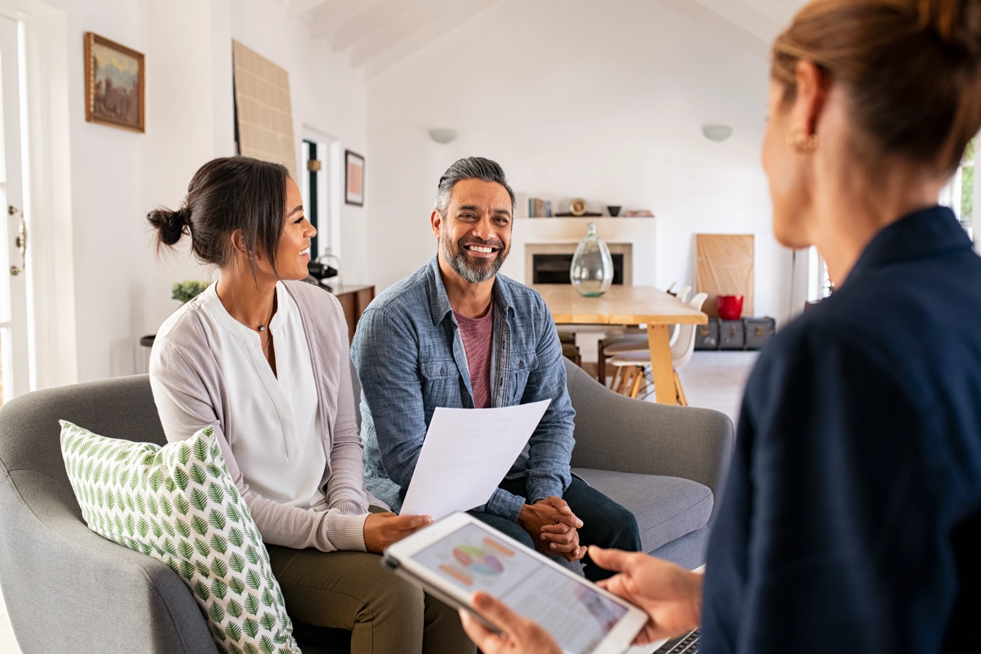 couple getting finance advices and consuting from a specialist